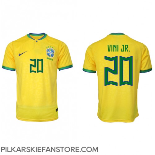 Tanie Strój piłkarski Brazylia Vinicius Junior #20 Koszulka Podstawowej MŚ 2022 Krótkie Rękawy